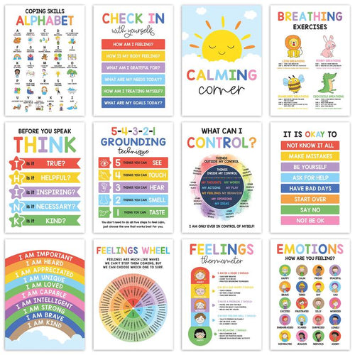 12pc Calming Posters