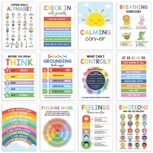 12pc Calming Posters
